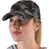 imageCC Ponycap Criss Cross Messy Bun Side Button for Mask Adjustable Baseball CapGray Camo