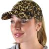 imageCC Ponycap Criss Cross Messy Bun Side Button for Mask Adjustable Baseball CapLeopard