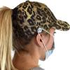 imageCC Ponycap Criss Cross Messy Bun Side Button for Mask Adjustable Baseball CapLeopard