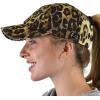 imageCC Ponycap Criss Cross Messy Bun Side Button for Mask Adjustable Baseball CapLeopard