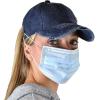 imageCC Ponycap Criss Cross Messy Bun Side Button for Mask Adjustable Baseball CapNavy