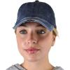 imageCC Ponycap Criss Cross Messy Bun Side Button for Mask Adjustable Baseball CapNavy