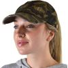 imageCC Ponycap Criss Cross Messy Bun Side Button for Mask Adjustable Baseball CapOlive Camo