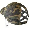 imageCC Ponycap Criss Cross Messy Bun Side Button for Mask Adjustable Baseball CapOlive Camo