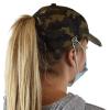 imageCC Ponycap Criss Cross Messy Bun Side Button for Mask Adjustable Baseball CapOlive Camo