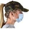 imageCC Ponycap Criss Cross Messy Bun Side Button for Mask Adjustable Baseball CapOlive Camo
