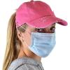 imageCC Ponycap Criss Cross Messy Bun Side Button for Mask Adjustable Baseball CapPink