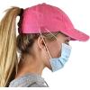 imageCC Ponycap Criss Cross Messy Bun Side Button for Mask Adjustable Baseball CapPink