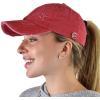 imageCC Ponycap Criss Cross Messy Bun Side Button for Mask Adjustable Baseball CapRed