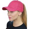 imageCC Ponycap Messy High Bun Ponytail Adjustable Cotton Baseball Cap HatHot Pink