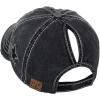 imageCC Ponycap Messy High Bun Ponytail Adjustable Glitter Star Distressed Baseball Cap HatBlack