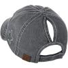 imageCC Ponycap Messy High Bun Ponytail Adjustable Glitter Star Distressed Baseball Cap HatGrey