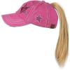 imageCC Ponycap Messy High Bun Ponytail Adjustable Glitter Star Distressed Baseball Cap HatHot Pink