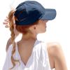 imageCC Ponycap Messy High Bun Ponytail Adjustable Trucker Baseball Cap HatNavy