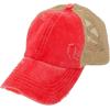 imageCC Ponytail Criss Cross Messy Buns Ponycaps Baseball Cap Dad Trucker Mesh Hat Distressed Red