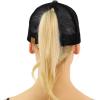 imageCC Ponytail Messy Buns Trucker Ponycaps Plain Baseball Visor Cap Dad Hat Denim Black