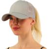 imageCC Ponytail Messy Buns Trucker Ponycaps Plain Baseball Visor Cap Dad Hat Gray