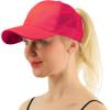 imageCC Ponytail Messy Buns Trucker Ponycaps Plain Baseball Visor Cap Dad Hat Hot Pink