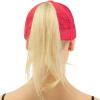 imageCC Ponytail Messy Buns Trucker Ponycaps Plain Baseball Visor Cap Dad Hat Hot Pink