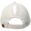 imageCC Ponytail Messy Buns Trucker Ponycaps Plain Baseball Visor Cap Dad Hat White
