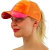 imageCC Ponytail Messy Buns Trucker Ponycaps Plain Baseball Visor Cap Dad HatTie Dye Orange