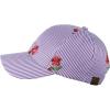 imageCC Poplin Pinstripe Print Embroidered Flower Adjustable Baseball Cap Purple