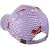 imageCC Poplin Pinstripe Print Embroidered Flower Adjustable Baseball Cap Purple