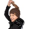 imageCC Ribbed Confetti Knit Beanie Tail Hat for Adult MB33Brown