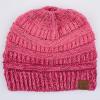 imageCC Ribbed Confetti Knit Beanie Tail Hat for Adult MB33Bubblegumpink Ombre