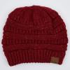 imageCC Ribbed Confetti Knit Beanie Tail Hat for Adult MB33Burgundy