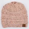 imageCC Ribbed Confetti Knit Beanie Tail Hat for Adult MB33Indi Pink