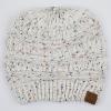 imageCC Ribbed Confetti Knit Beanie Tail Hat for Adult MB33Ivory