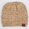imageCC Ribbed Confetti Knit Beanie Tail Hat for Adult MB33Latte