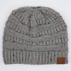 imageCC Ribbed Confetti Knit Beanie Tail Hat for Adult MB33Natual Grey