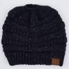imageCC Ribbed Confetti Knit Beanie Tail Hat for Adult MB33Navy