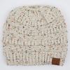 imageCC Ribbed Confetti Knit Beanie Tail Hat for Adult MB33Oatmeal