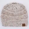 imageCC Ribbed Confetti Knit Beanie Tail Hat for Adult MB33Oatmeal Ombre