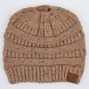 imageCC Ribbed Confetti Knit Beanie Tail Hat for Adult MB33Taupe