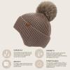 imageCC Sequin Pom Beanie for Women  Acrylic Stretchable Soft Warm Knit Winter Skully Hat with Yarn PomEarflapmocha