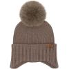 imageCC Sequin Pom Beanie for Women  Acrylic Stretchable Soft Warm Knit Winter Skully Hat with Yarn PomEarflapmocha