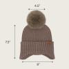 imageCC Sequin Pom Beanie for Women  Acrylic Stretchable Soft Warm Knit Winter Skully Hat with Yarn PomEarflapmocha