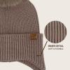 imageCC Sequin Pom Beanie for Women  Acrylic Stretchable Soft Warm Knit Winter Skully Hat with Yarn PomEarflapmocha