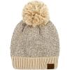 imageCC Sequin Pom Beanie for Women  Acrylic Stretchable Soft Warm Knit Winter Skully Hat with Yarn PomSequinbeige  Silver