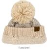 imageCC Sequin Pom Beanie for Women  Acrylic Stretchable Soft Warm Knit Winter Skully Hat with Yarn PomSequinbeige  Silver