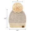 imageCC Sequin Pom Beanie for Women  Acrylic Stretchable Soft Warm Knit Winter Skully Hat with Yarn PomSequinbeige  Silver