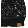 imageCC Sequin Pom Beanie for Women  Acrylic Stretchable Soft Warm Knit Winter Skully Hat with Yarn PomSequinblack  Black