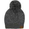 imageCC Sequin Pom Beanie for Women  Acrylic Stretchable Soft Warm Knit Winter Skully Hat with Yarn PomSequindk Mel Grey  Grey