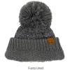 imageCC Sequin Pom Beanie for Women  Acrylic Stretchable Soft Warm Knit Winter Skully Hat with Yarn PomSequindk Mel Grey  Grey