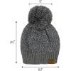imageCC Sequin Pom Beanie for Women  Acrylic Stretchable Soft Warm Knit Winter Skully Hat with Yarn PomSequindk Mel Grey  Grey