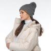 imageCC Sequin Pom Beanie for Women  Acrylic Stretchable Soft Warm Knit Winter Skully Hat with Yarn PomSequindk Mel Grey  Grey